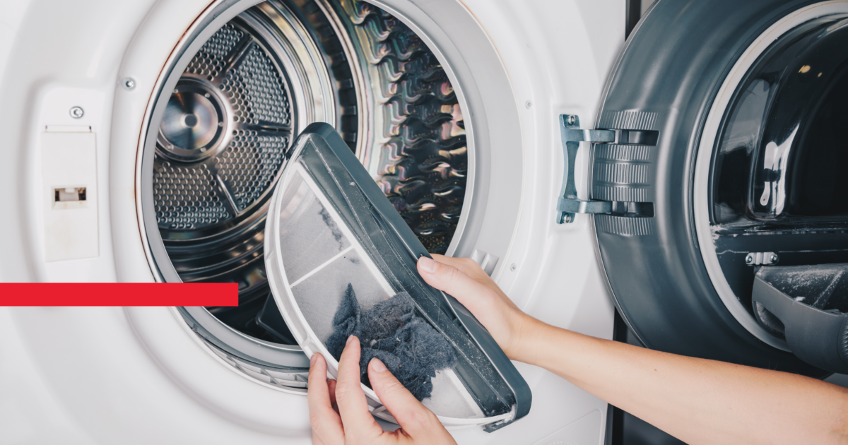 Homeowner Cleaning Lint Out Of Dryer