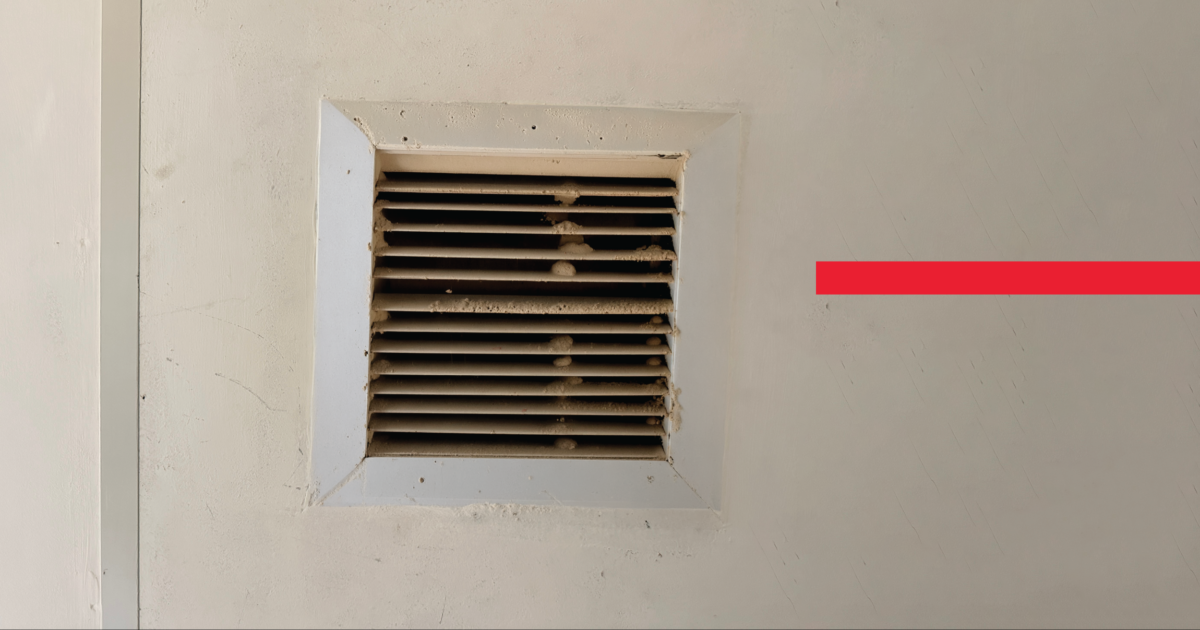 dirty commercial duct ✦ Prestige Duct Cleaning Visible Dust And Dirt Around Commercial Duct Vent