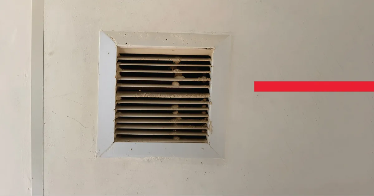 dirty commercial duct | Prestige Duct Cleaning Visible Dust And Dirt Around Commercial Duct Vent